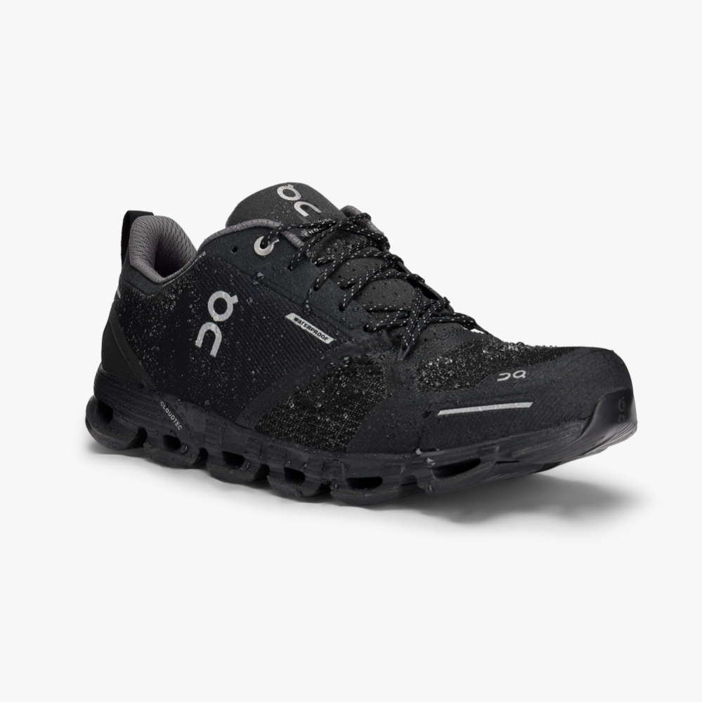 QC Womens Road Running Shoes Coupon Code - Black Cloudflyer Waterproof